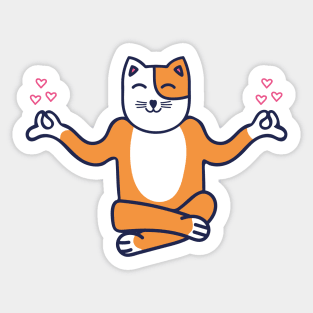 Yoga And Cat Sticker